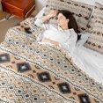 thumbnail image 4 of Homewish Rustic Aztec 7pcs Bedding Comforter Set,Bohemain Geometric Triangle Queen Bedding Sets,Beige Black Queen Sheet Sets For Men Women,Ultra Soft Home Decor Reversible, 4 of 8