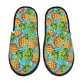 thumbnail image 2 of KLL Pineapple Slippers for Women Men House Slip on Indoor Outdoor Bedroom Furry Fleece Lined Ladies Comfy Anti-Skid Rubber Hard Sole-Large, 2 of 8