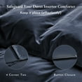 thumbnail image 4 of California Design Den Queen Size Duvet Cover - 400 Thread Count 100% Cotton, Hotel Quality Comforter Cover, Soft Sateen, Indigo Navy Blue, 4 of 8
