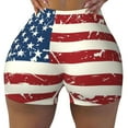 thumbnail image 2 of Fuzoiu Vintage American Flag Print Women's Workout Shorts,Workout Biker Shorts Women,Exercise Fitness Shorts,Scrunch Short, Athletic Shorts for Gym Yoga Running Sport Active-Large, 2 of 8