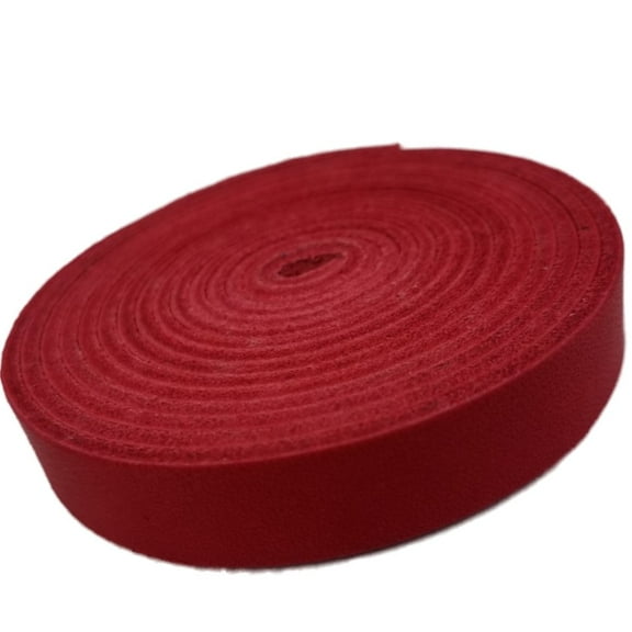 TOFL Genuine Top-Grain Leather Strap | 72 Inches Long | 1/2 Inch Wide | 1/16 Inch Thick (4-5 oz) | 1 Leather Strip for DIY Arts & Craft Projects, Clothing, Jewelry, Wrapping | Red