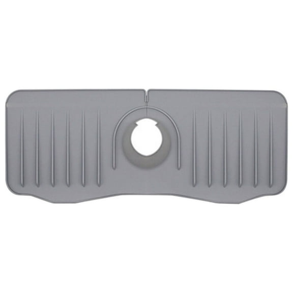 Wovilon Kitchen Sink Splash Guard, Silicone Sink Draining Pad Behind Faucet, Kitchen Sink Accessories, Faucet Bathroom Absorbent Water Catcher Mat