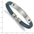 thumbnail image 3 of Chisel Stainless Steel Polished Blue IP-plated Cable with Blue CZ ID Bracelet - 7.25", 3 of 5