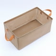 thumbnail image 3 of Unique Bargains Storage Bin with Handles for Shelves 1 Pack Basket Khaki, 3 of 8