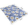 thumbnail image 4 of Blue Daisy Flower Pattern Blanket,Comfortable Soft Lamb Wool Throw Blanket,All Season,Warm Lightweight Blankets for Sofa Bed Couch Living Room Chair,60"x80", 4 of 4