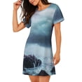 thumbnail image 2 of Lsque Lighthouse in a Stormy Sea Pattern Nightgowns for Women Sleep Shirts Short Sleeve Nightshirt Pullover Nightdress Soft Sleepwear Relaxed Fit Nightdress, 2 of 6