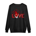thumbnail image 4 of RKSTN Chandail en Molleton de la Saint-Valentin pour Femmes Surdimensionné Mode Décontractée Manches Longues Col Rond Chandail en Molleton Grande Taille Imprimé Cœur d'Amour Couleur Unie, 4 of 9