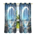 thumbnail image 6 of Yayeee Window Curtains Set of 2 for Living Room Light Filtering 63"x52", Floral Moon, 6 of 7