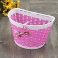 thumbnail image 1 of Kids Bike Basket Woven Basket With Bowknot Bike Skateboard For Girls (pink), 1 of 5
