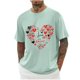 thumbnail image 2 of Camisas de Manga Larga para Hombres Imprimir Casual Cuello Redondo Blusa de Manga Corta, Camisas de Lino para Hombres, 2 of 8