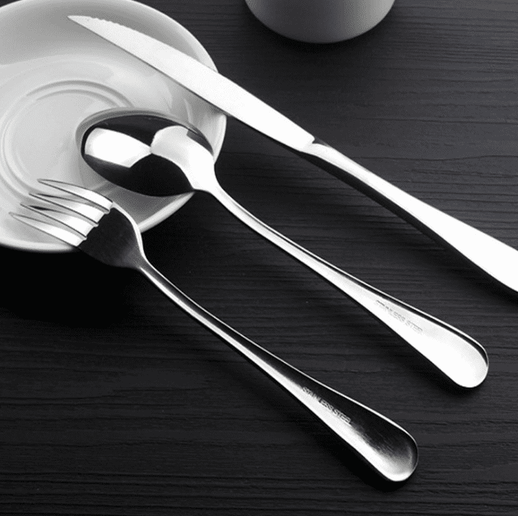 6 Piece Silverware Set with Steak Knives, Stainless Steel Flatware