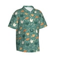 thumbnail image 3 of Xecao Flowe Rooster print Hawaiian shirt - a stylish short-sleeve button-down for men, perfect for casual beach and tropical outings., 3 of 9