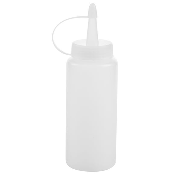 Plastic Squeeze Bottle Condiment Dispenser Ketchup Mustard Sauce Clear White 6Oz
