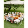 thumbnail image 3 of Outdoor Tablecloth with Umbrella Hole and Zipper, Hello Autumn Rectangle Table Cloth 54x80 Inch Waterproof Tablecloth, Vintage Pumpkins Thanksgiving Botanical Plaid Picnic Table Cover for Patio, 3 of 7