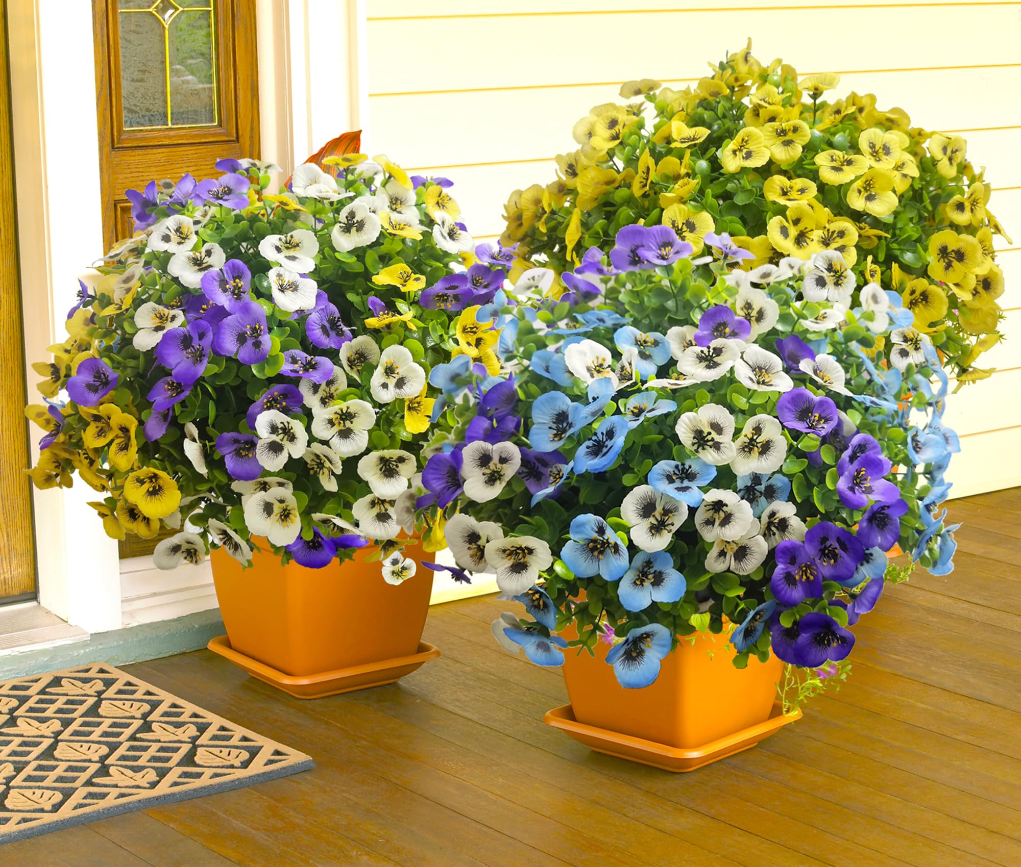 Artificial Flowers for Outdoors Fake Plants, 12pcs Fake Flowers Artificial Plants Outdoor UV Resistant