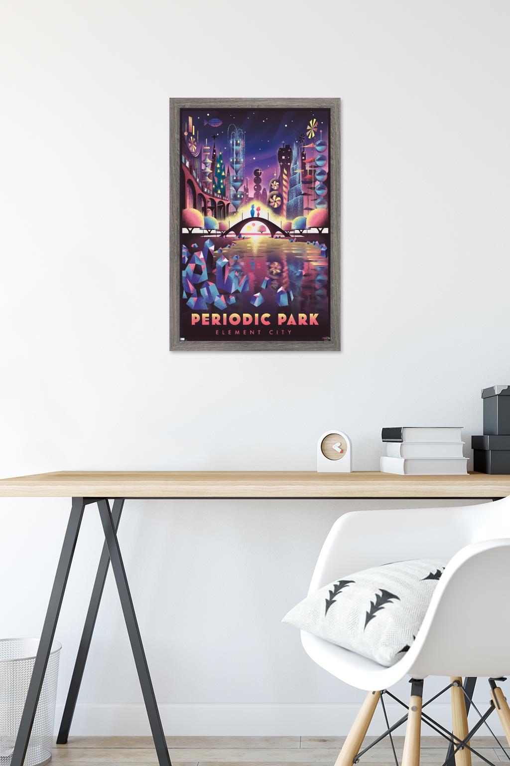 Disney Pixar Elemental - Periodic Park Wall Poster, 14.725" x 22.375" Framed