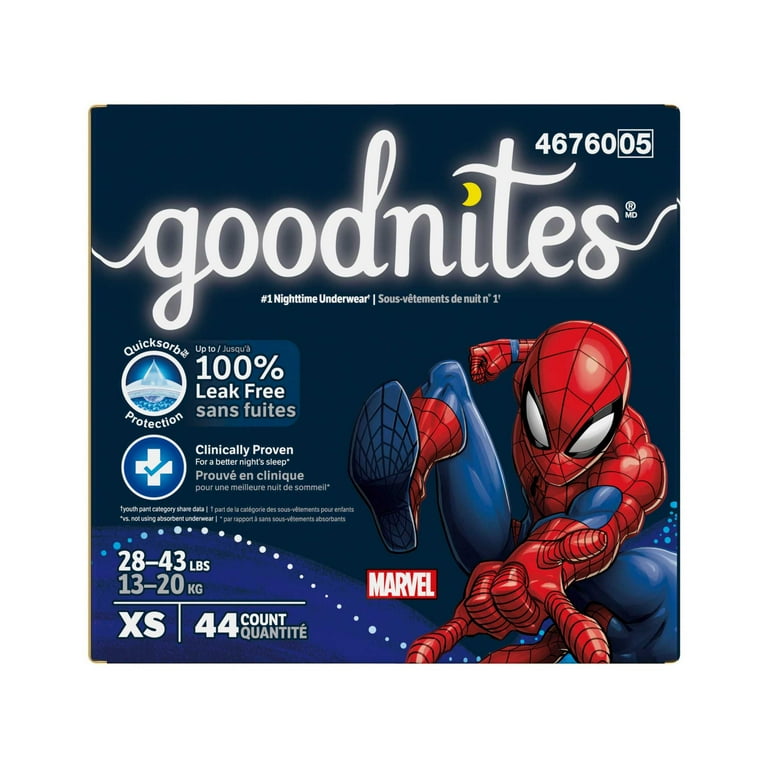 Goodnites Bedwetting Underwear for Boys, XS (28-43 lbs), 44