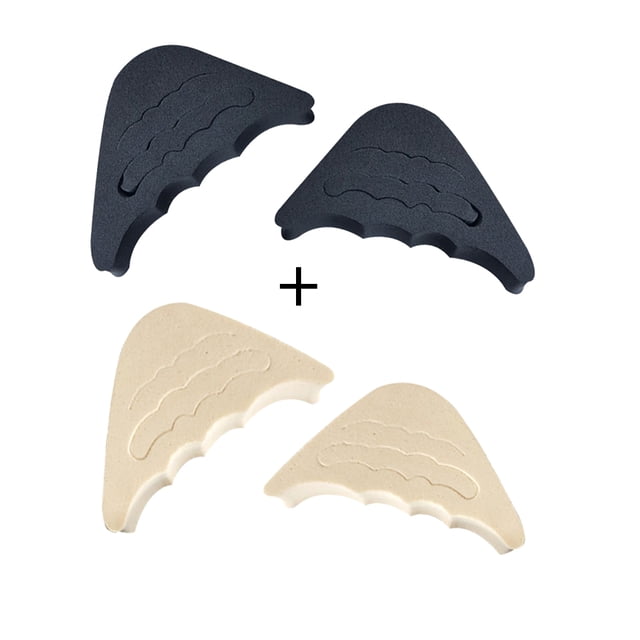 pares de inserciones de relleno de dedos ajustables, inserciones de espuma para los dedos de los pies, almohadillas para los pies, inserciones de relleno para zapatos, Color negro y piel