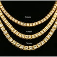 thumbnail image 3 of HH Bling Empire Silver Gold Iced Out Diamond Tennis Chains for Men,Rhinestone Tennis Necklaces for Women,Diamond chain necklaces (4mm tennis-Gold-30"), 3 of 13