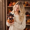 thumbnail image 4 of Highland Cow Decor, Halloween Ghost Decor, 4 Inch Highland Cow Figurines Halloween Pumpkin Decor Spooky Halloween Decor for Layered Tray Shelf Mantel Indoor Home Table Display, 1, 4 of 7