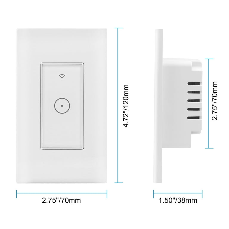 iMountek WiFi Smart Switch Wall Touch Light Switch Glass Panel Wireless  Remote Control Google Home Light Switch White 