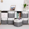 thumbnail image 2 of CUITING Fabric Cube Storage Bins (12.75” x 12.75”)  6 Pack  Gray White, 2 of 5