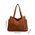thumbnail image 3 of Corduroy Shoulder Bag for Women, Large Capacity Tote Bag, Casual Handbag Shopping Work Bag for Shopping Work Travel, 3 of 6