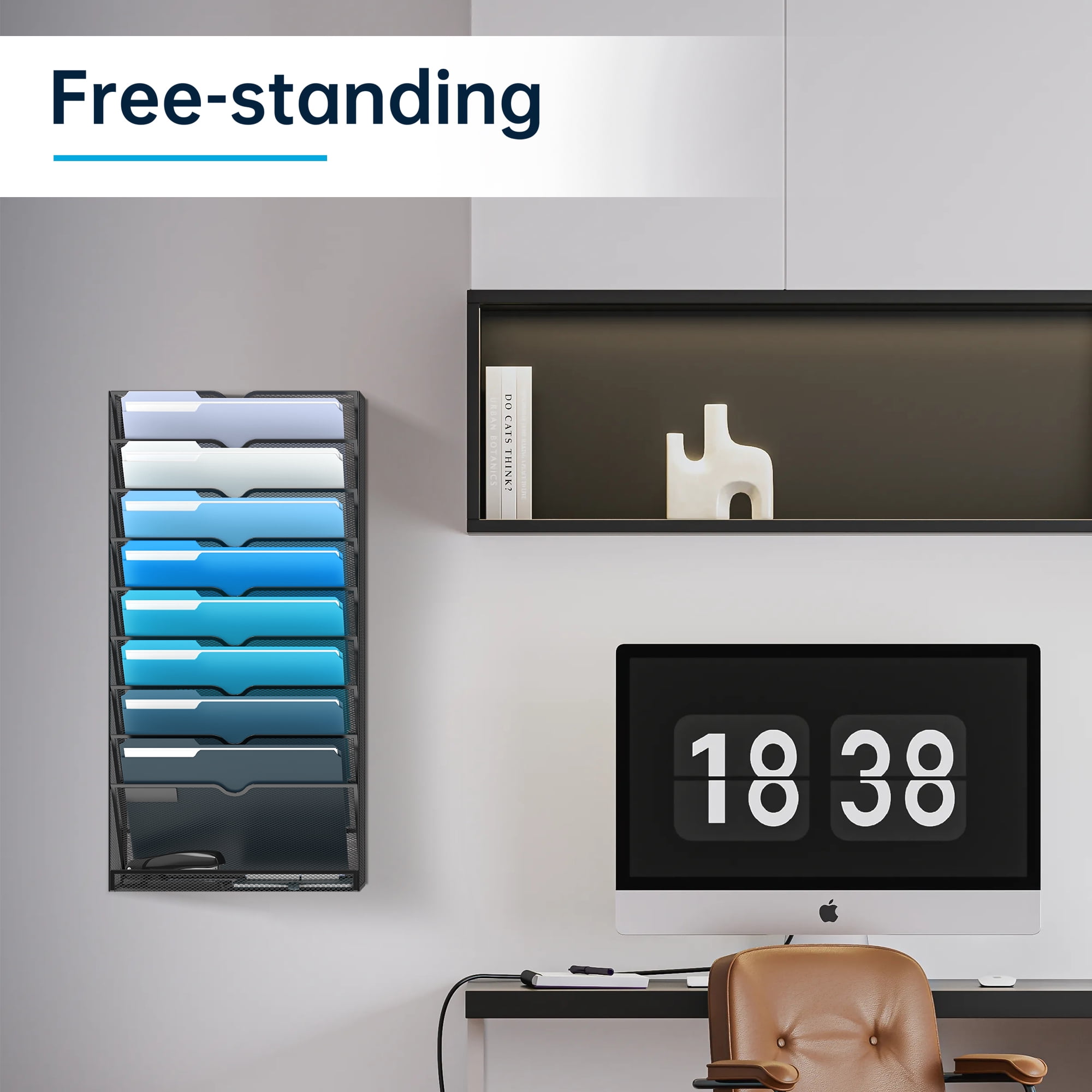 Photo 1 of 



INTIGE
10-Tier Desktop Organizer Hanging Wall File Holder for Papers, Wall file folder Magazine Organization Great for Office Home, Black
4.7 stars out of 46 reviews
(4.7)|
46 ratings
