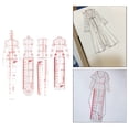 thumbnail image 3 of 4 Models Fashion Ruler Set Woman Sewing Sketching Template Drafting Sketch B, 3 of 8