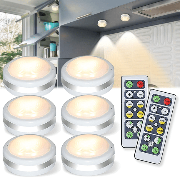 EASYMAXX Puck Lights with Remote, Starxing Led Puck Lights Battery Operated, Led Puck Lights