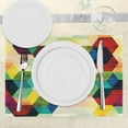 thumbnail image 3 of Ambesonne Vintage Place Mats Set of 4, Rhombus Pattern Grunge, Standard Size, Multicolor, 3 of 6