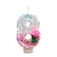 thumbnail image 2 of Number 8 Birthday Candle, Birthday Cake Candle, 3 in Tall, Floral Birthday Decorations, Cake Topper Decorations, Glitter Confetti Finish, Pink Rose Accent, 1 Pc, 2 of 5