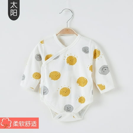 

QWZNDZGR Baby One-Piece Clothes Autumn And Winter Clothes Baby Cotton Rompers Newborn Triangle Long-Sleeved Protective Clothing Baby Sleeping Clothes