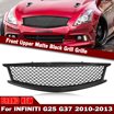 For 2013-2014 Ford Mustang Non-Shelby Front Bumper Upper Grille With LED DRL & Turn Signal - Black Honeycomb