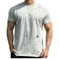 thumbnail image 1 of Mefallenssiah Hauts pour Hommes, Liquidation Mode Décontractée Col Rond Manches Courtes Perforées, 1 of 1
