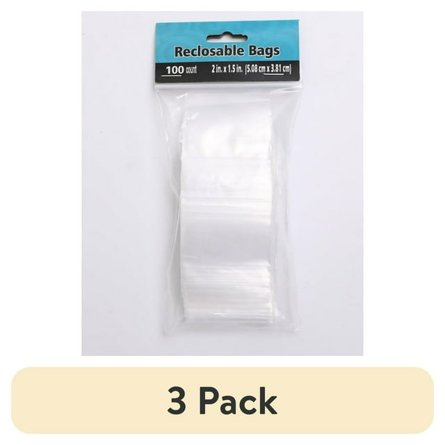 EIGTHTAIL 100 Sacs avec 3” X 4” H Petits Sacs Refermables Scellés Sacs en Plastique Transparent en Poly