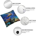 thumbnail image 4 of BANET  Nautical Throw Pillow Cushion Cover, Underwater Maritime Life Scenery with Exotic Fish Reefs in The Ocean Caribbean Image, Decorative Square Accent Pillow Case 24x24in, 4 of 5