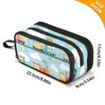 thumbnail image 4 of FORMRS Pencil Case with 3 Compartments Zipper Pouch, Elementary School Level and up, Cartoon Train Pattern, 4 of 8