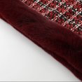 thumbnail image 5 of UTSJKR Women Tweed Knit Poncho Cape Faux Fur Trim Mock Neck Pullover Wrap Shawl for Formal Occasion Cold Season Wine, 5 of 9