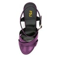 thumbnail image 4 of FSJ Women Graceful Round Open Toe Chunky High Heel Platform Sandals Ankle Strap Buckle Comfortable Prom Party Brunch Dress Shoes Size 15 Purple, 4 of 4