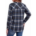 thumbnail image 5 of Fantaslook Womens Plaid Shirts Flannel Button Down Shirts Business Casual Long Sleeve Tops Dressy V Neck Blouses, 5 of 9