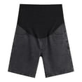 thumbnail image 4 of Hinvhai Maternity Jean Shorts for Women Low Waist Ripped Stretchy Comfy Soft Summer Denim Short Pants Dark Gray M(M), 4 of 6
