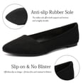 thumbnail image 3 of Veittes Women's Wide Width Suede Ballet Flats - Pointed Toe, Anti-Slip Sole, Comfortable for Office., 3 of 6