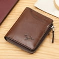 thumbnail image 3 of Slim RFID Blocking Leather Bifold Wallet For Men Secure Zipper Card Holder And ID Organizer With For Everyday Business Use, 3 of 3