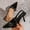 Black, variant on PiGOGI Women's Cute High Heel Sandals Pointed Toe Closed Toe Slingback Patent Leather Adjustable Strap Plus Size Black 38