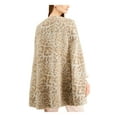 thumbnail image 2 of INC Womens Brown Pocketed Animal Print Cape Style Evening Jacket Size: L, 2 of 4