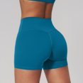 thumbnail image 2 of idosla Women's Biker Shorts 2.5" No Front Seam High Waist Hidden Scrunch Workout Gym Yoga Running Shorts (Blue, S), 2 of 9
