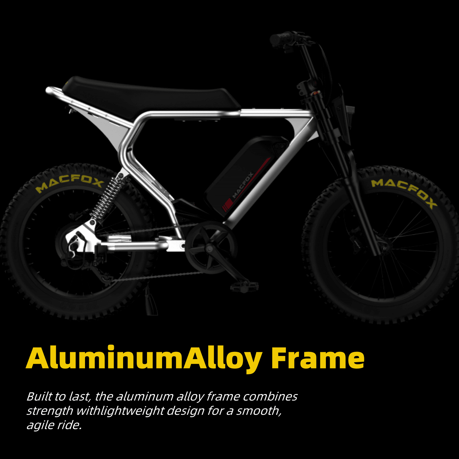 Macfox X2 1000W Peak Electric Mountain Bike , 20"x4.0" Fat Tire E-Bike, 48V 20Ah Battery, 20MPH, Full Suspension