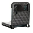 thumbnail image 4 of TECH CIRCLE Flip Case for Samsung Galaxy Z Flip 3,Plaid Embossed PU Leather with Shockproof Card Slot Case for Samsung Galaxy Z Flip 3 6.7 inch,Black, 4 of 6