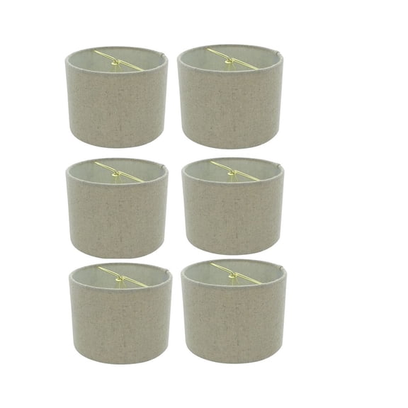 5 Inch Retro Barrel Drum Clip on Chandelier Lampshade (Set of 6) (Beige)